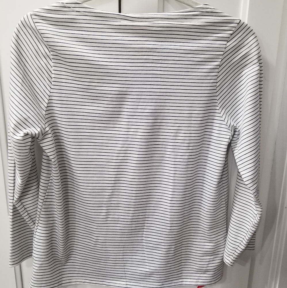 SOLD! NWT Cinq a Sept Maxine Striped Bonjour Top French 3/4 Length Sleeves - Picture 3 of 10